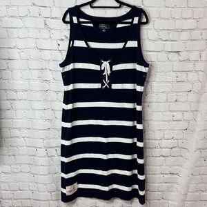 Lauren Ralph Lauren Jeans Company Nautical Striped Sleeveless Tank Dress  XL